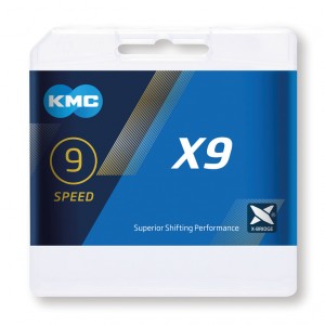 Catena per cambio KMC X9 arg./grigio - 1/2