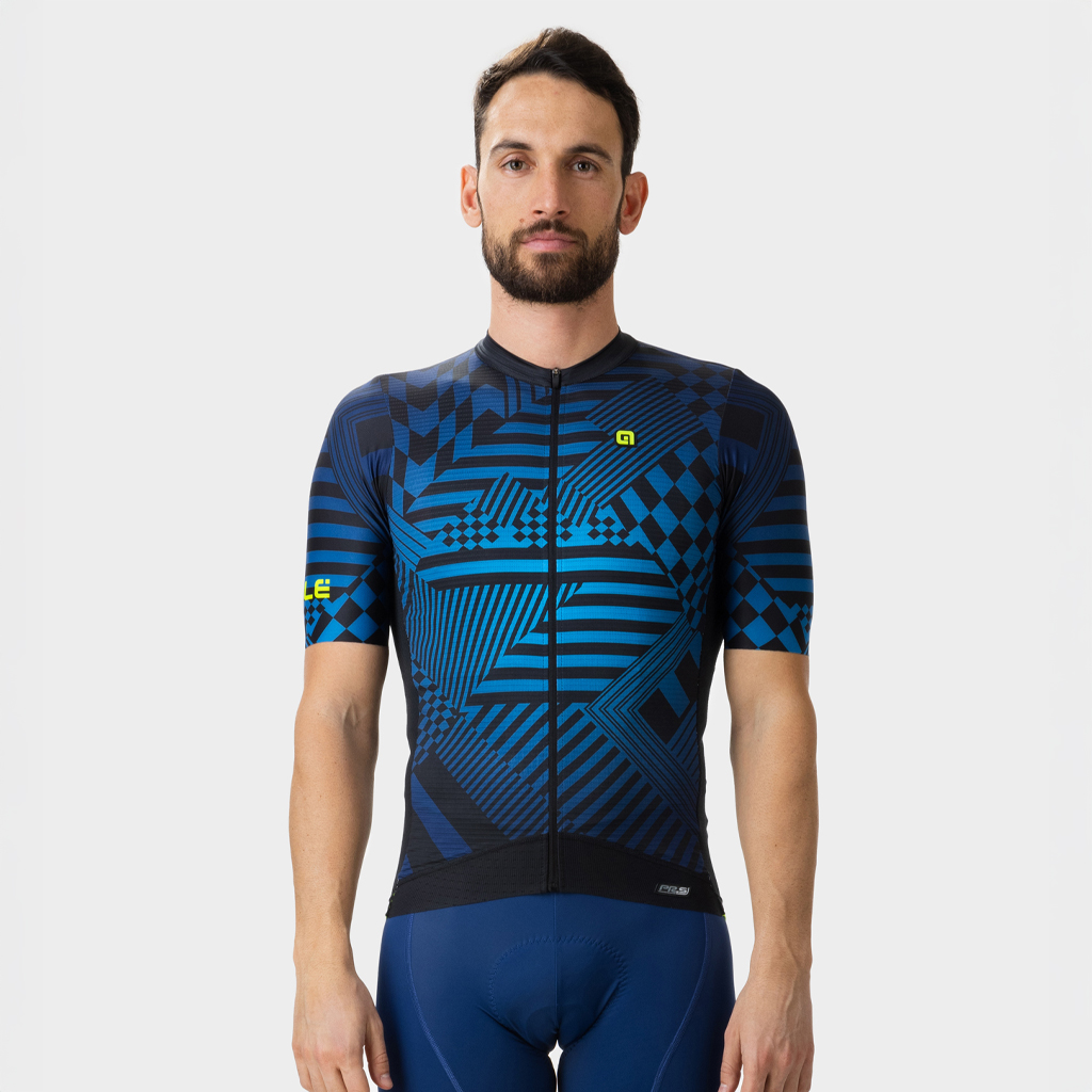 Maglia Maniche Corte Uomo Alè CHECKER BLU