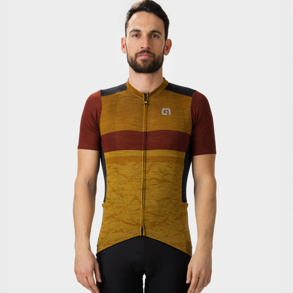 Maglia Gravel Maniche Corte Uomo Alè EARTH GIALLO