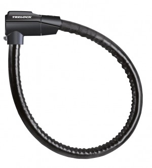 Lucc.+ cavo corazz.Trelock 100cm, Ø 22mm - PK 460/100/22,nero con supporto  ZK 432