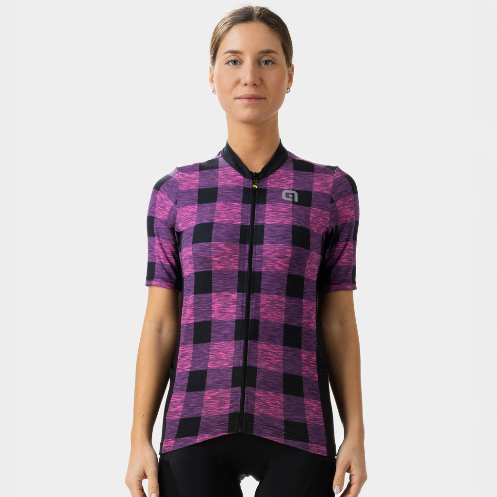 Maglia Gravel Maniche Corte Donna Alè SCOTTISH LADY ROSA FLUO