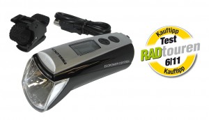 Luce a pila LED Trelock Ecopower Control - LS950 nero/arg.c.supp.Variotex ZL 700