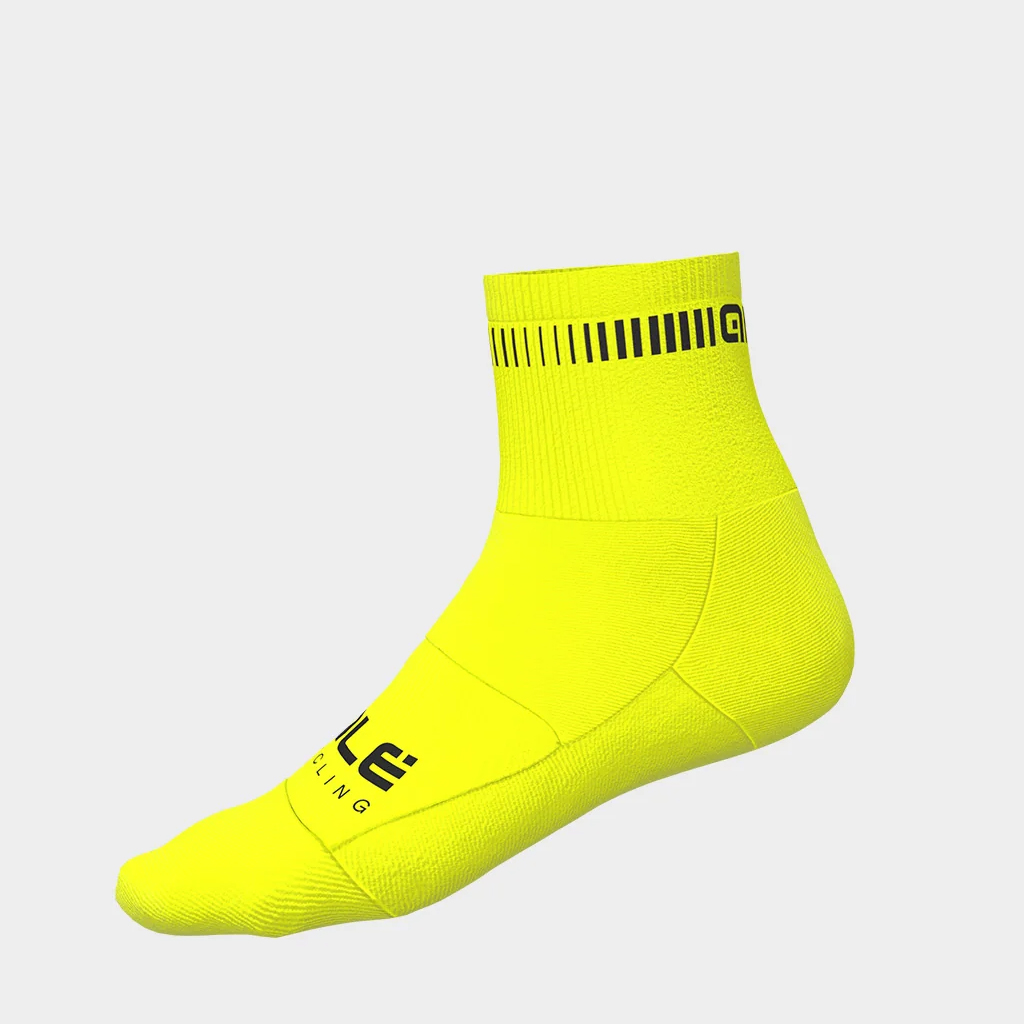 Calzino Alè LOGO Q-SKIN GIALLO FLUO
