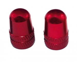 Tappi valvola per valvola amercicana - alluminio, paio, rosso