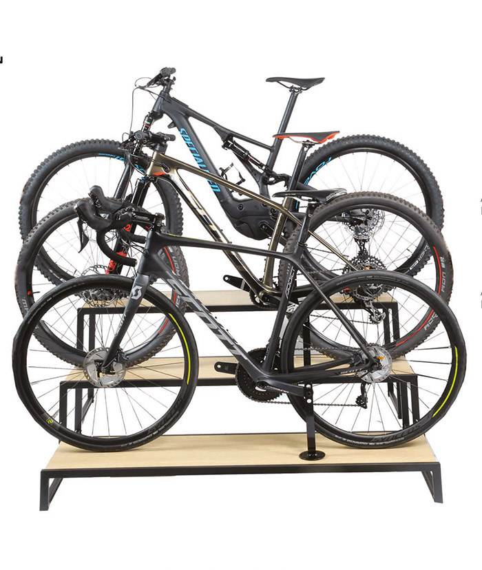 Espositore legno per E-Bike 15cm. nero naturale Bicisupport  