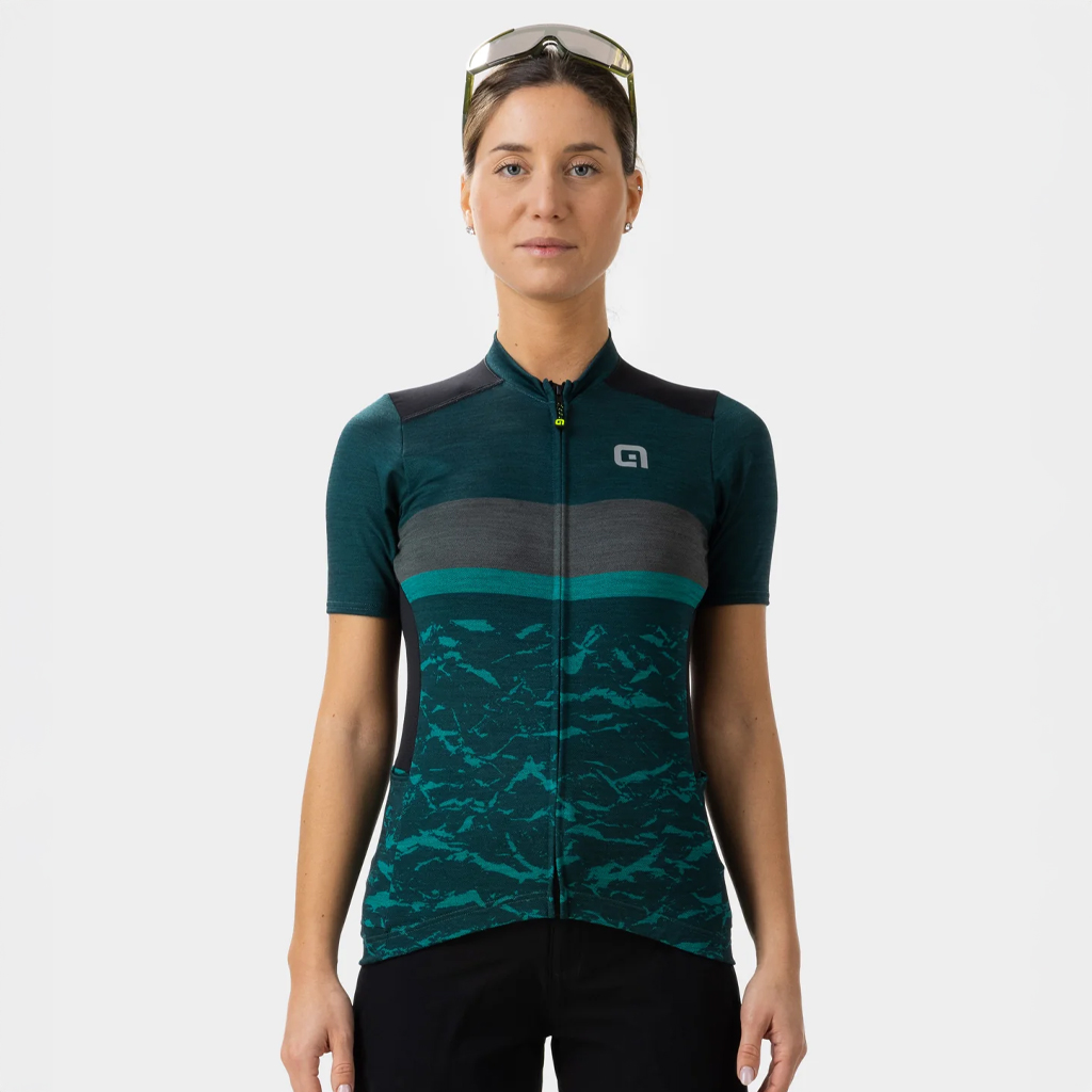 Maglia Gravel Maniche Corte Donna Alè EARTH LADY VERDE BOSCO