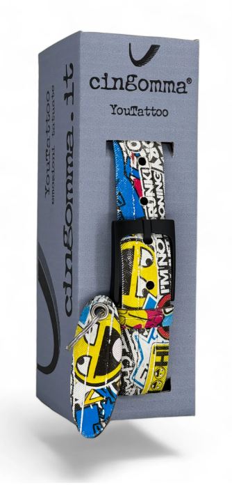 Cintura di copertone verniciato Cingomma YOUTATTOO Graphics Writing Colored  