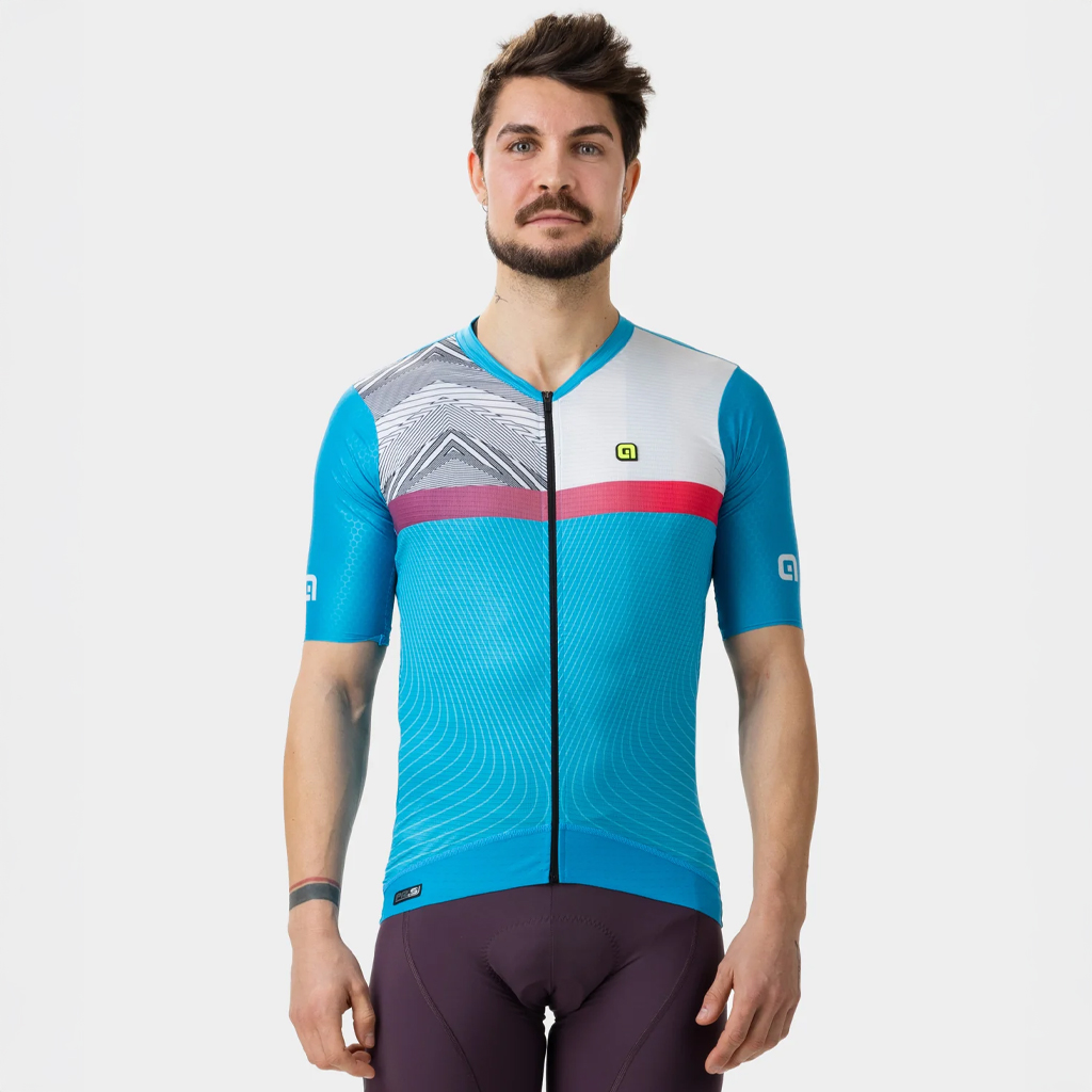 Maglia Maniche Corte Uomo Alè ZIG ZAG AZZURRO CIELO