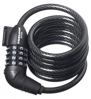 Antifurto a cavo spir.Trelock 110cm Ø8mm - SK 204/110/8 combi nero c.sost.ZK110