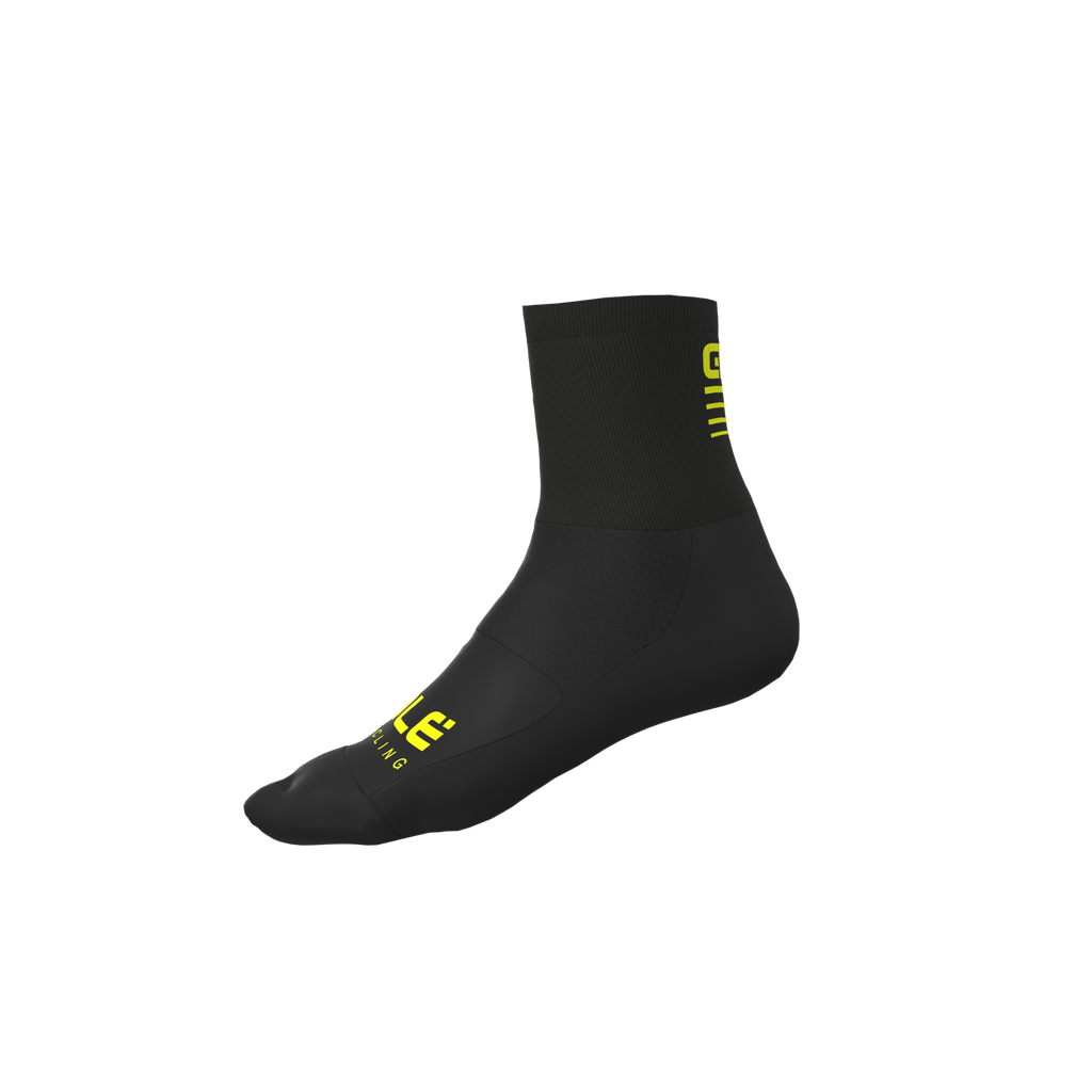 Calzino Alè STRADA 2,0 NERO-GIALLO FLUO