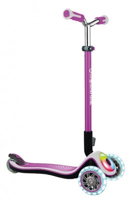 Monopattino Globber Elite Prime - rosa con ruote e superficie luminosa