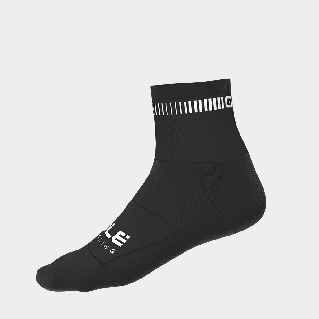 Calzino Alè LOGO Q-SKIN NERO-BIANCO