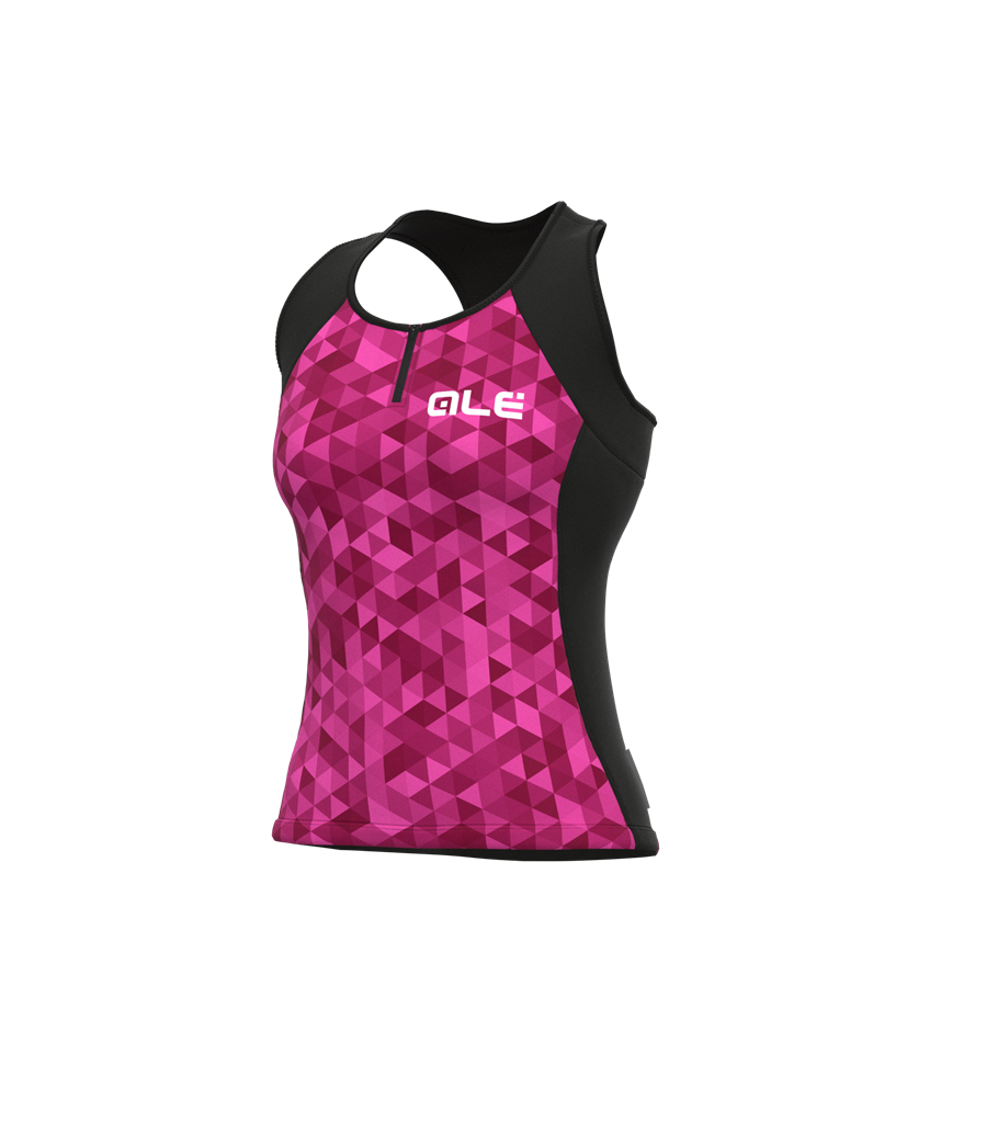 Top Donna Alè ONDA TRIANGLES ROSA FLUO