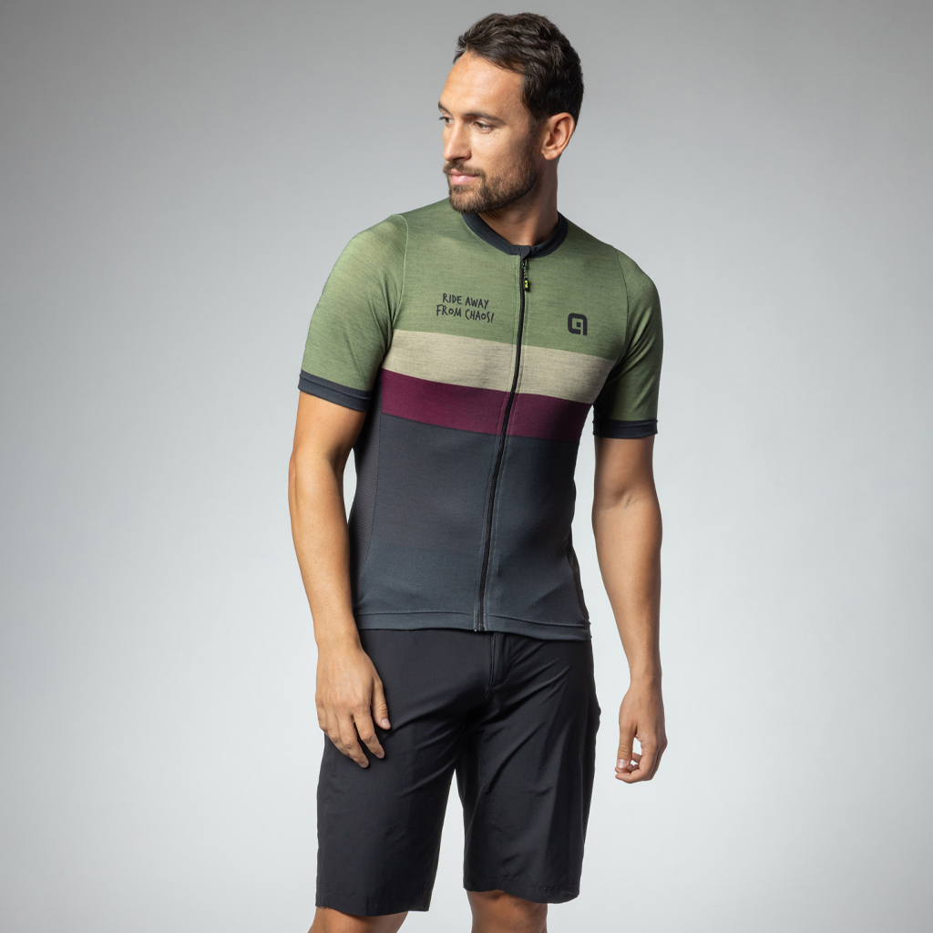 Maglia Gravel Maniche Corte Uomo Alè CHAOS VERDE