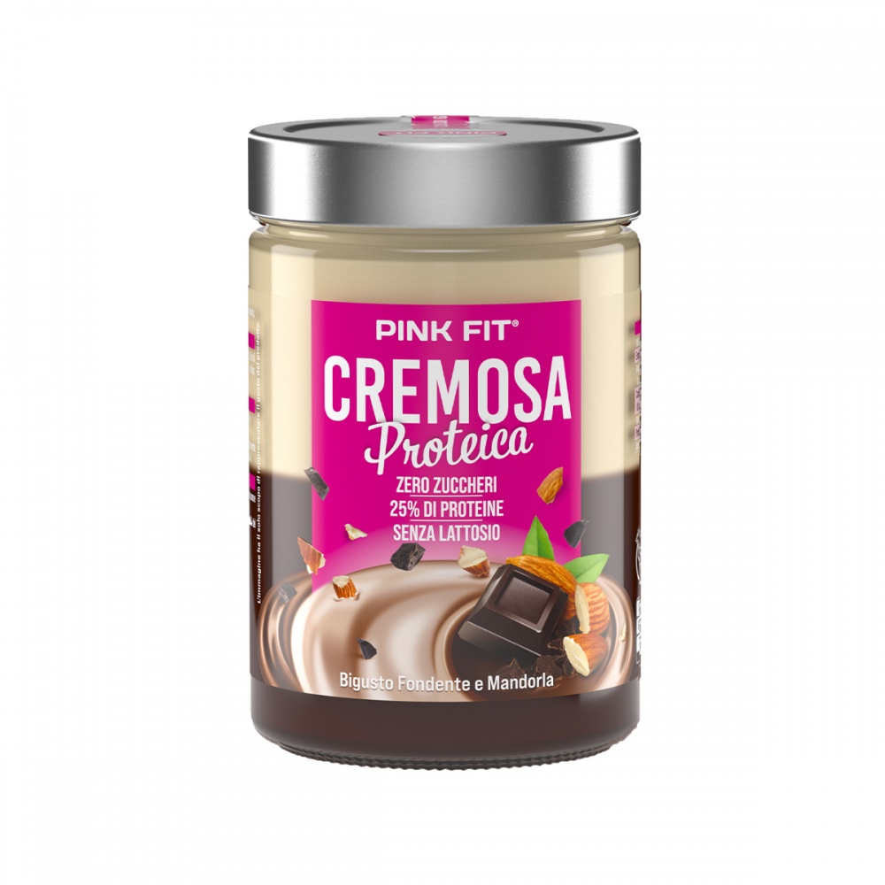 ProAction PINK FIT CREMOSA PROTEICA Fondente e Mandorla - Barattolo 300 gr.  