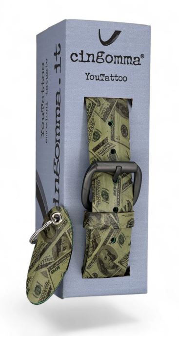 Cintura di copertone verniciato Cingomma YOUTATTOO Graphics American Dollars  