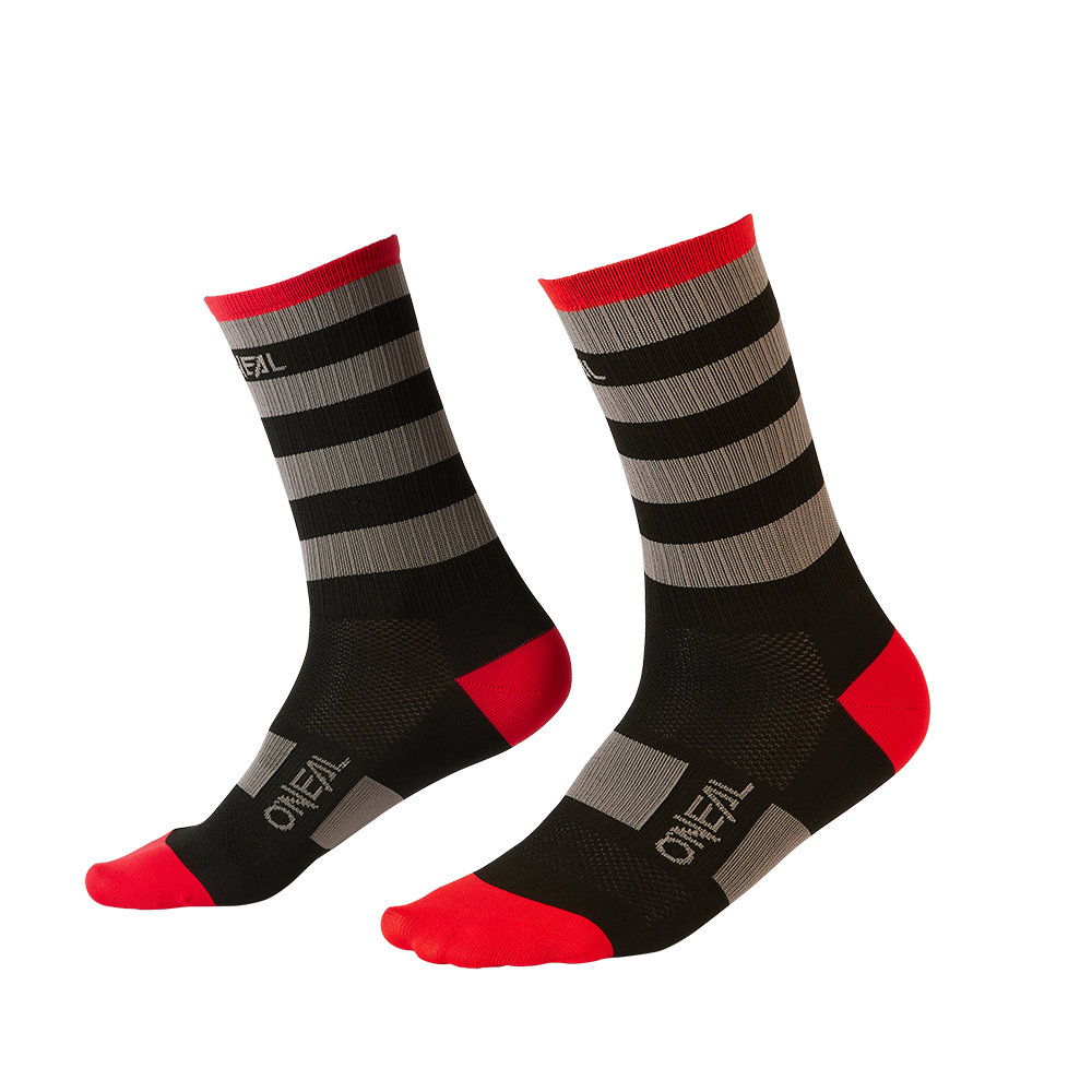 Calzini O`Neal MTB PERFORMANCE SOCK Stripe NERO / GRIGIO / ROSSO
