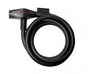 Lucc.spirale cavo Trelock 180cm Ø 12 mm - SK 312/180, nero con supporto ZK 234