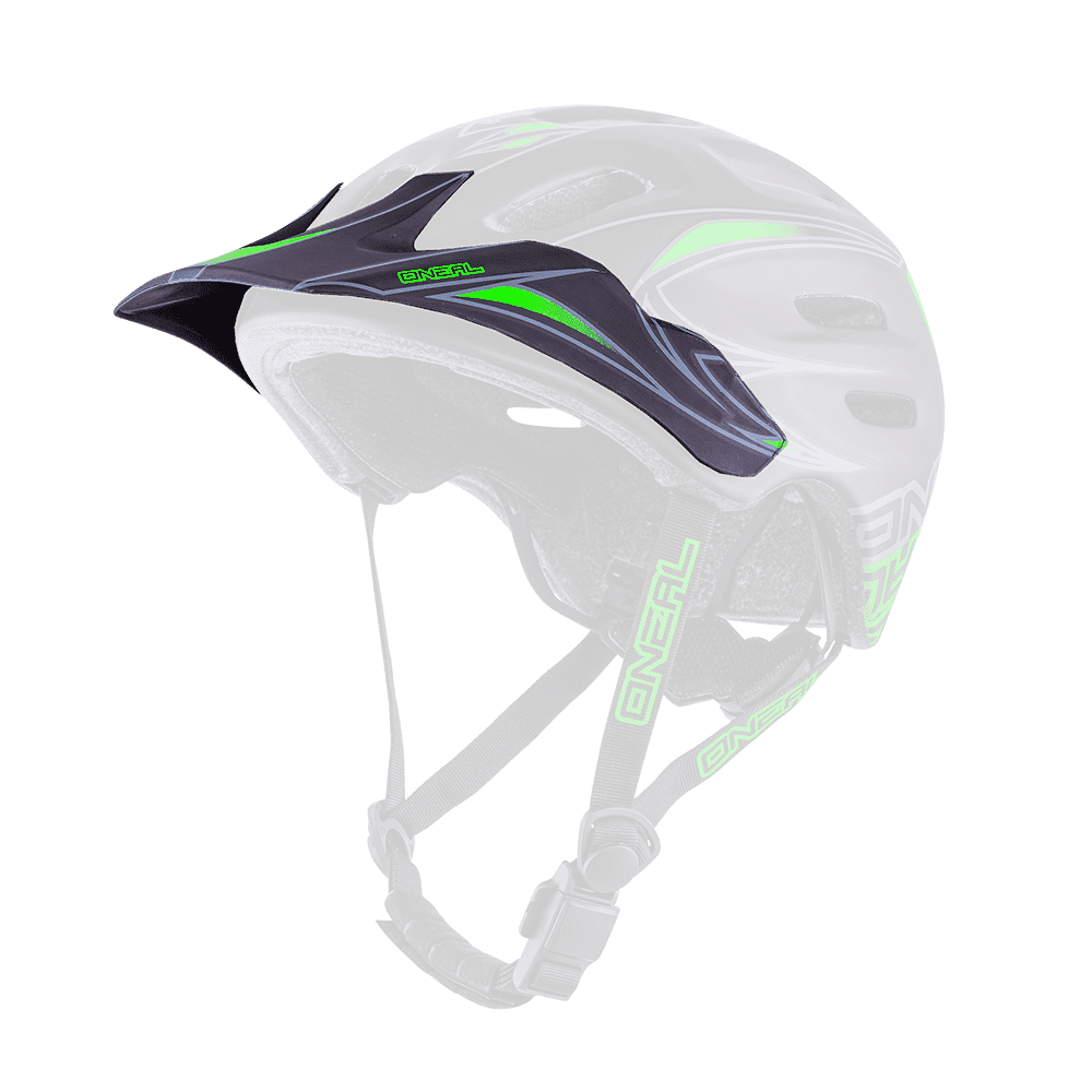 Visiera ricambio Casco MTB O'Neal DEFENDER Tribal UNICA BLACK/GREEN