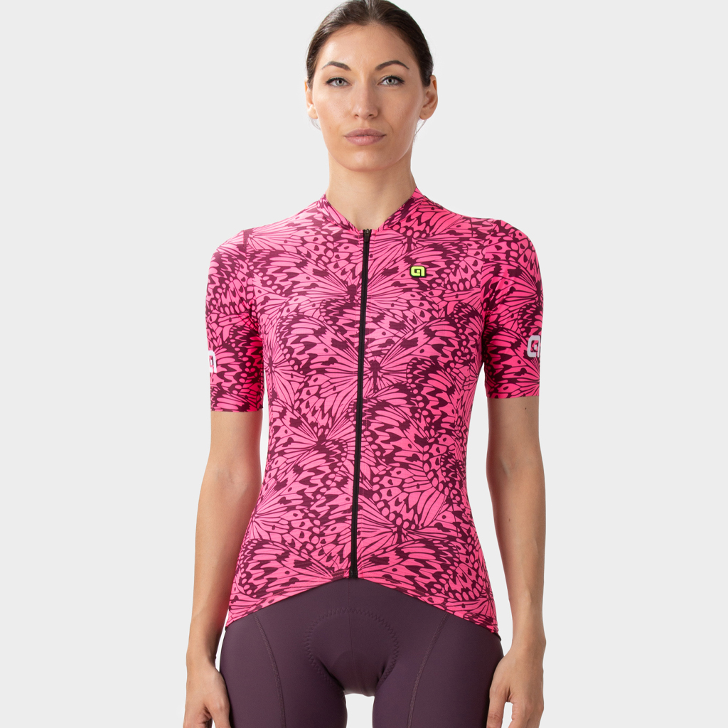 Maglia Maniche Corte Donna Alè PAPILLON LADY ROSA FLUO