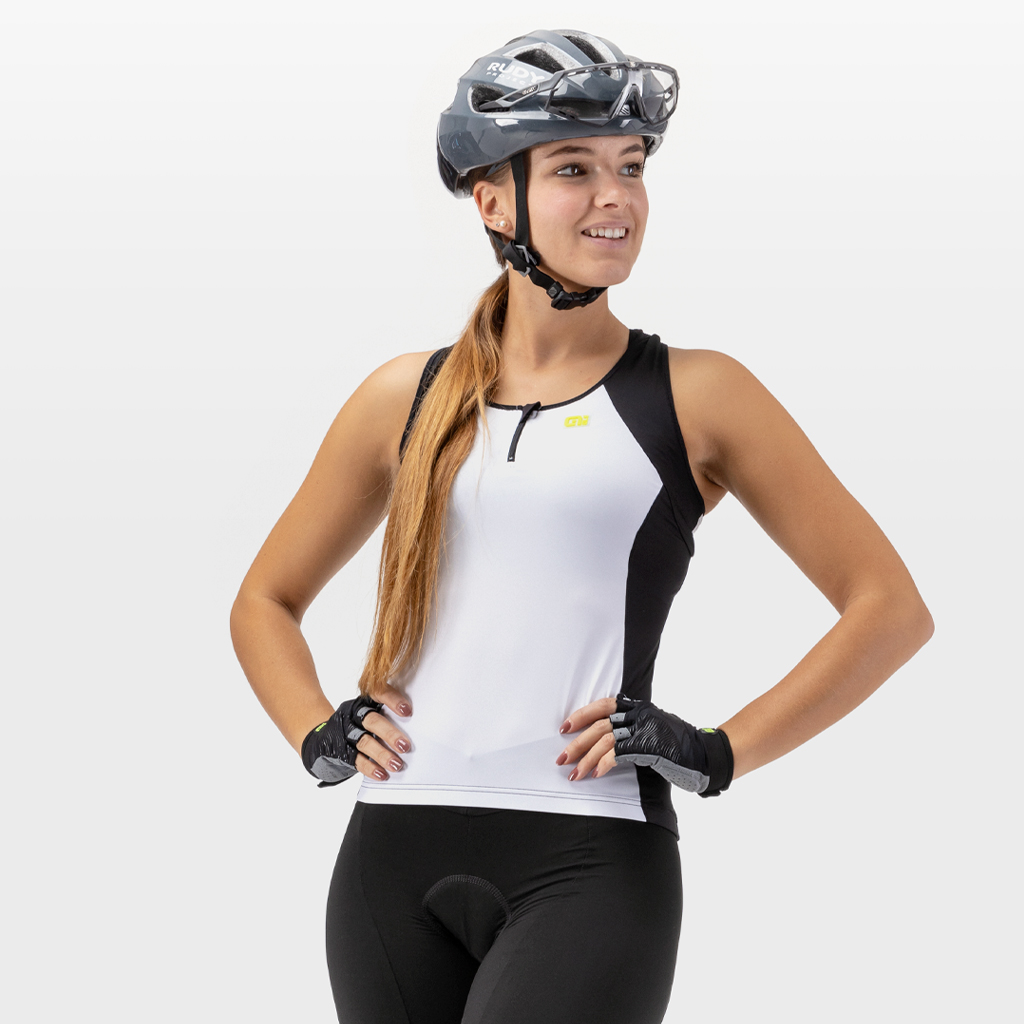 Top Donna Alè COLOR BLOCK LADY BIANCO