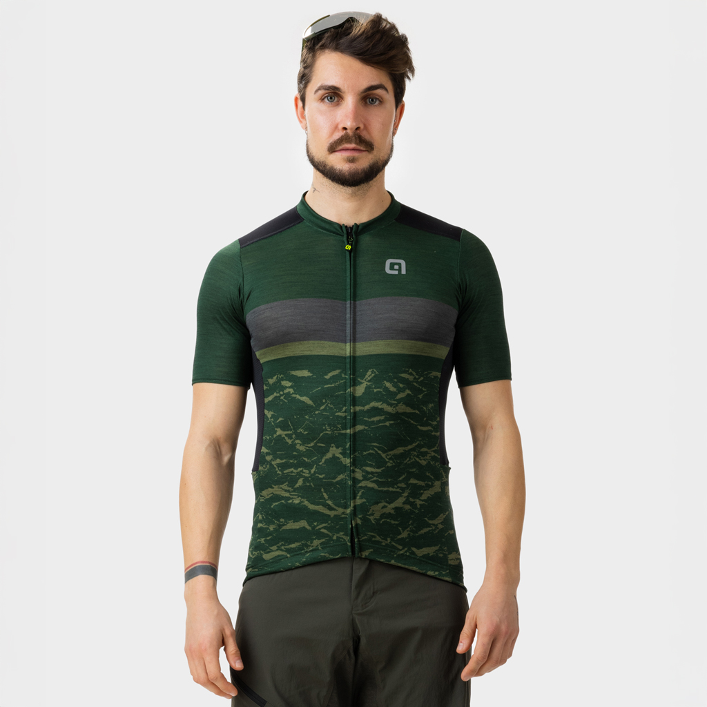 Maglia Gravel Maniche Corte Uomo Alè EARTH VERDE MUSCHIO