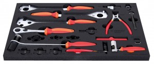 Vassoio portattrezzi per cassettiere - rosso, manut. ruota, chiave dinamom.