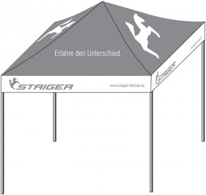 Tenda Staiger 3x3 m + borsa trasporto - bianco/giallo con due pareti laterali