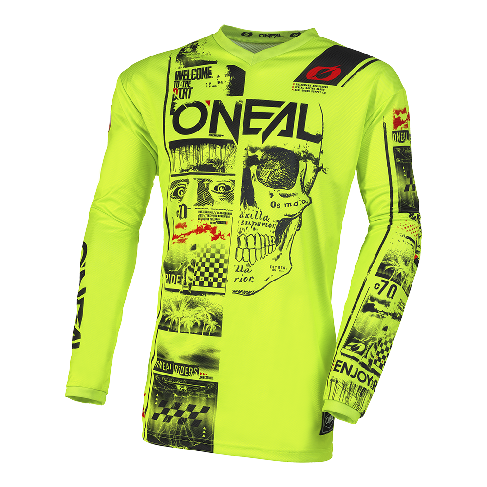 Maglia O'Neal maniche lunghe ELEMENT YOUTH Attack GIALLO NEON / NERO
