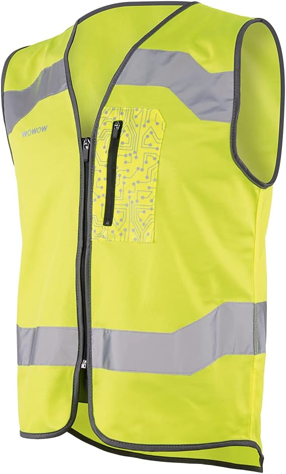 Gilet di sicurezza Wowow Drone - giallo con cerniera T.M