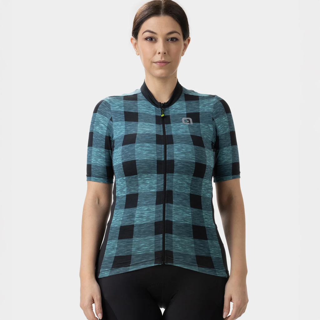 Maglia Gravel Maniche Corte Donna Alè SCOTTISH LADY AZZURRO