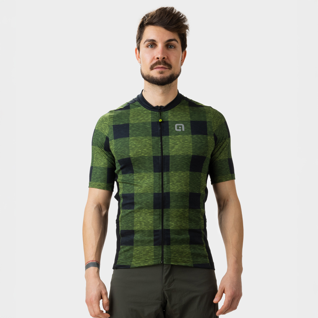 Maglia Gravel Maniche Corte Uomo Alè SCOTTISH VERDE