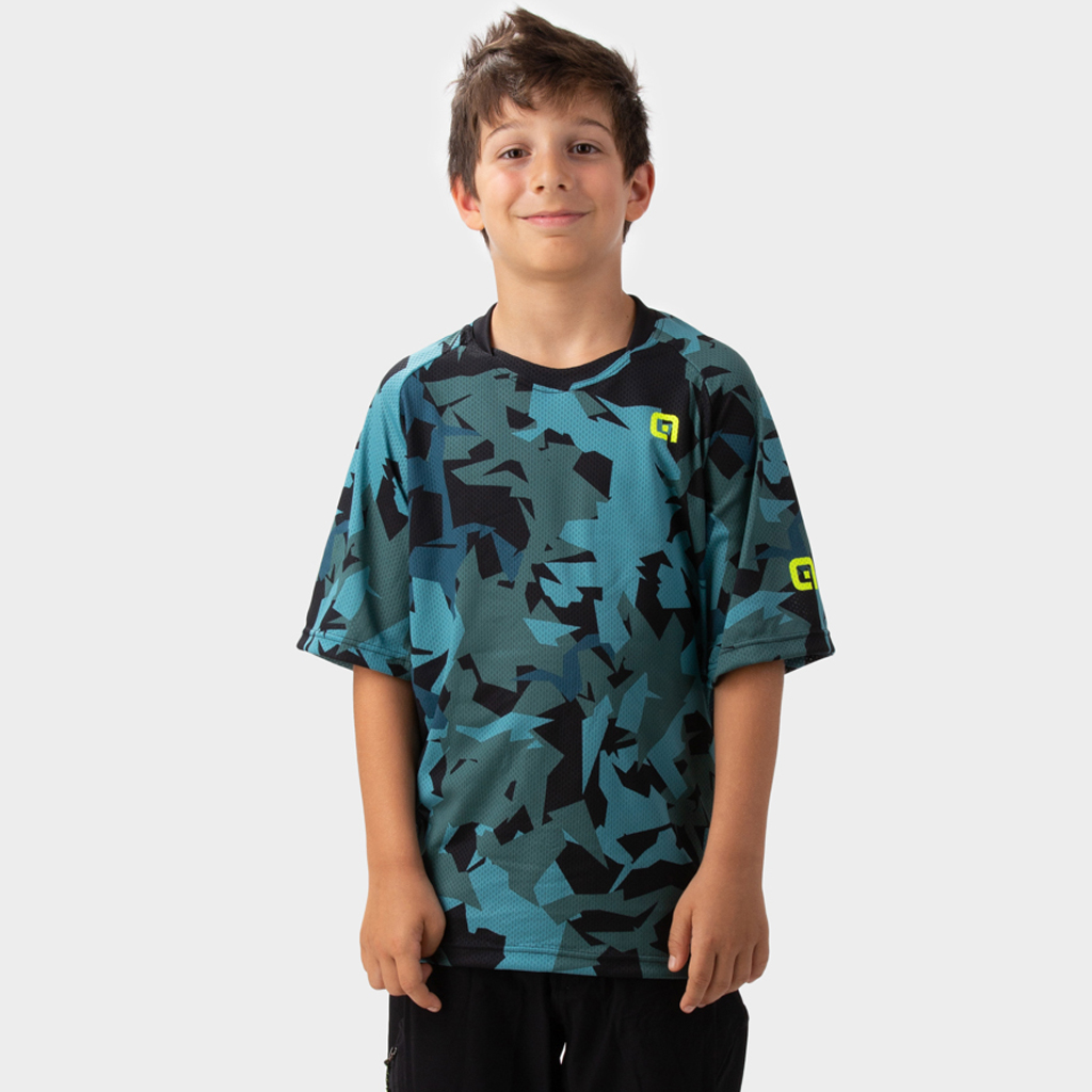 Maglia MTB Maniche Corte Bambino Alè CORNER KIDS VERDE BOSCO