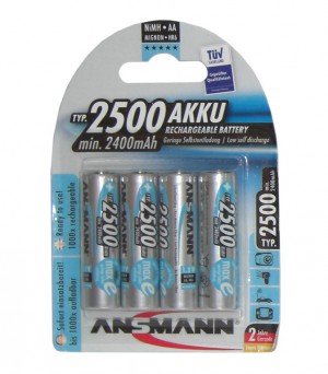 Batteria Ansmann Mignon 2500mAh - NiMH, 1,2V, AA, Setx4 pezzi