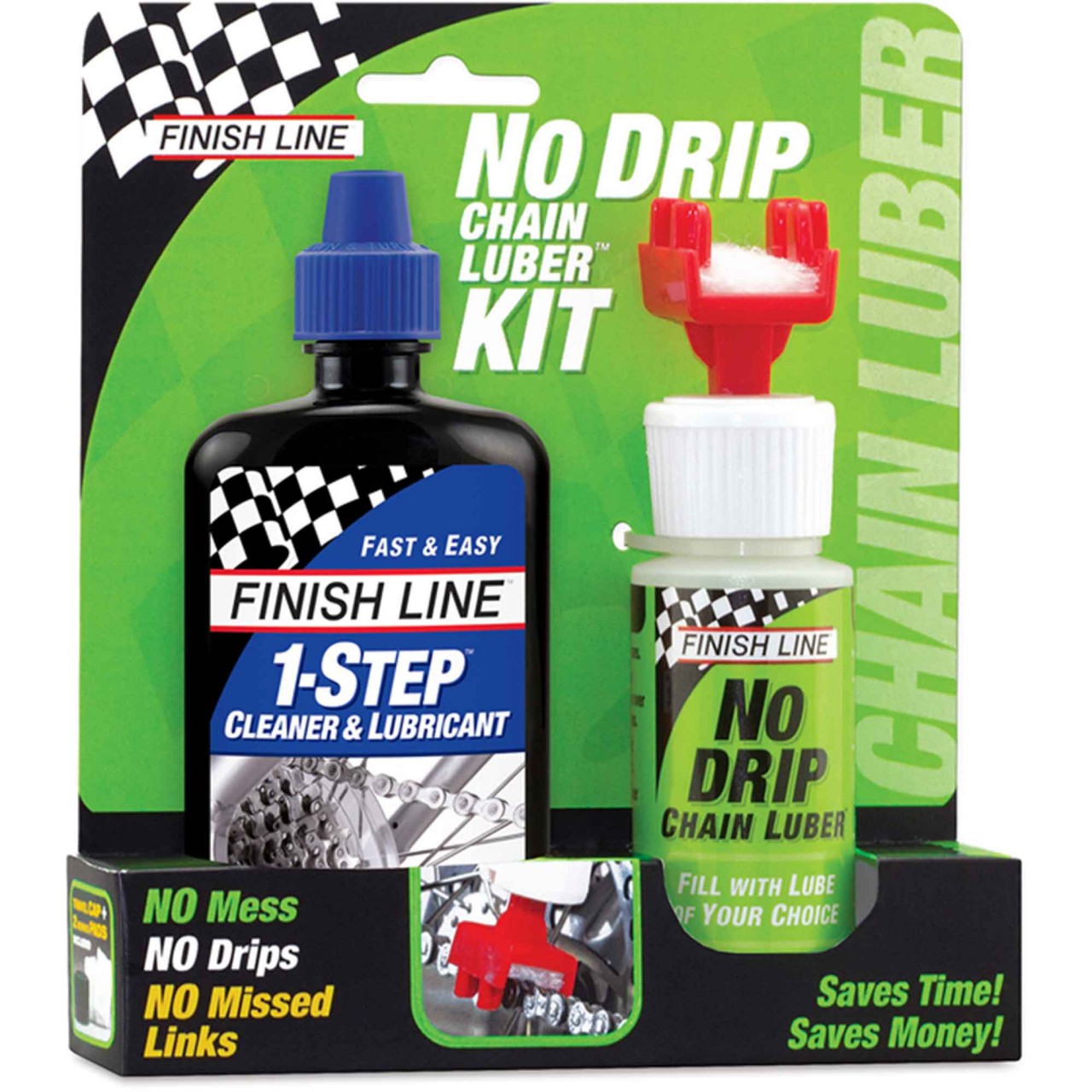 Kit Finish Line NO DRIP distributore dÃƒÂ¢Ã¢â€šÂ¬Ã¢â€žÂ¢olio con ÃƒÂ¢Ã¢â€šÂ¬Ã…â€œ2 in 1ÃƒÂ¢Ã¢â€šÂ¬Ã‚Â pulente/lubrificante da 120 ml  
